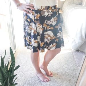 Navy floral skirt